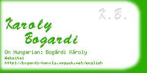 karoly bogardi business card